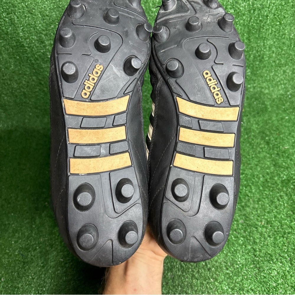Vintage 1995 Adidas Classic Black Leather Soccer Football Cleats Mens Size 11 - Picture 10 of 12